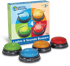 Lights and Sounds Buzzers (Set of 4)-Additional Need, AllSensory, Calmer Classrooms, communication, Communication Games & Aids, Deaf & Hard of Hearing, Early Years Musical Toys, Helps With, Learning Resources, Music, Neuro Diversity, Physical Needs, Primary Literacy, Sensory Light Up Toys, Sensory Seeking, Sound Equipment, Speaking & Listening, Stock, Switches & Switch Adapted Toys, Talking Buttons & Buzzers-Learning SPACE