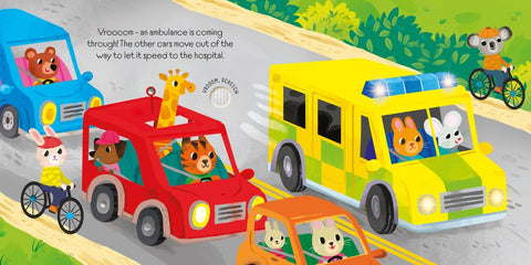 Lights and Sounds Emergency Vehicles Book-Baby Books & Posters,Cars & Transport,Early Years Books & Posters,Imaginative Play,Sound,Sound Books,Usborne Books-Learning SPACE