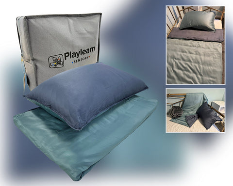 Lightweight Fabric Weighted Blanket – 3/4/5 kg (Grey/Green)-ADD/ADHD,Calming & Anxiety,Sleep,Sleep Issues,Teen Sensory Weighted & Deep Pressure,Toys for Anxiety,Weighted & Deep Pressure,Weighted Blankets-Learning SPACE