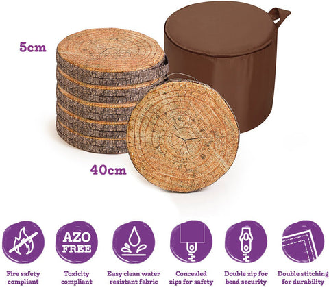 Log Carry Cushions - Pack of 6-Bean Bags & Cushions,Cushions,Dropship,Eden Learning Spaces,Mats,Nature,Nature Learning Environment,Nature Sensory Room,Nurture Room,Sit Mats,Stock,Wellbeing Furniture,World & Nature-Learning SPACE