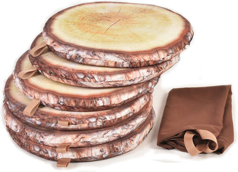 Log Slice Padded Sit Pads (Set of 6)-Placemats & Coasters-Bean Bags & Cushions,Calmer Classrooms,Classroom Packs,Cushions,Dropship,Forest School & Outdoor Garden Equipment,Nature Learning Environment,Nurture Room,Playground,Playground Equipment,Sensory Garden,Sit Mats,Stock,Wellbeing Furniture,World & Nature-Learning SPACE