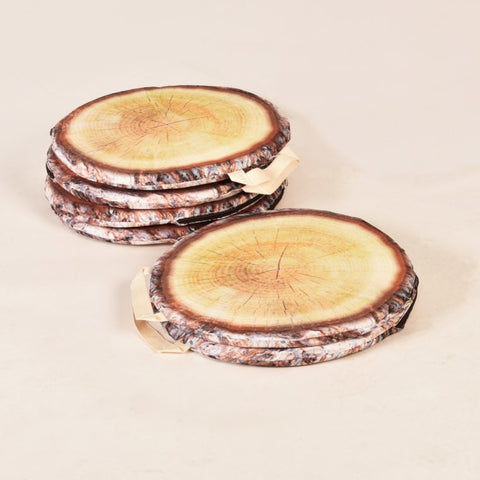 Log Slice Padded Sit Pads (Set of 6)-Placemats & Coasters-Bean Bags & Cushions,Calmer Classrooms,Classroom Packs,Cushions,Dropship,Forest School & Outdoor Garden Equipment,Nature Learning Environment,Nurture Room,Playground,Playground Equipment,Sensory Garden,Sit Mats,Stock,Wellbeing Furniture,World & Nature-Learning SPACE