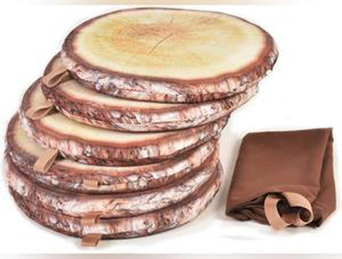 Log Slice Padded Sit Pads (Set of 6)-Placemats & Coasters-Bean Bags & Cushions,Calmer Classrooms,Classroom Packs,Cushions,Dropship,Forest School & Outdoor Garden Equipment,Nature Learning Environment,Nurture Room,Playground,Playground Equipment,Sensory Garden,Sit Mats,Stock,Wellbeing Furniture,World & Nature-Learning SPACE
