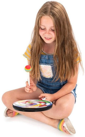 Lollipop Drum - 8 Inch - Children's Musical Instrument-AllSensory,Baby Musical Toys,Baby Sensory Toys,Calming & Anxiety,Drums,Early Years Musical Toys,Helps With,Music,Percussion Plus,Primary Music,Sensory Seeking,Sound Equipment,Stock-Learning SPACE