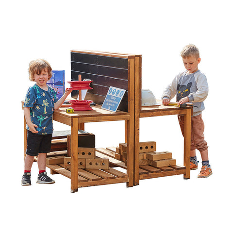 Low Builder and Nature Double Station-Cosy Direct,Cosy Outdoor,Outdoor Furniture,Wooden Table-Learning SPACE