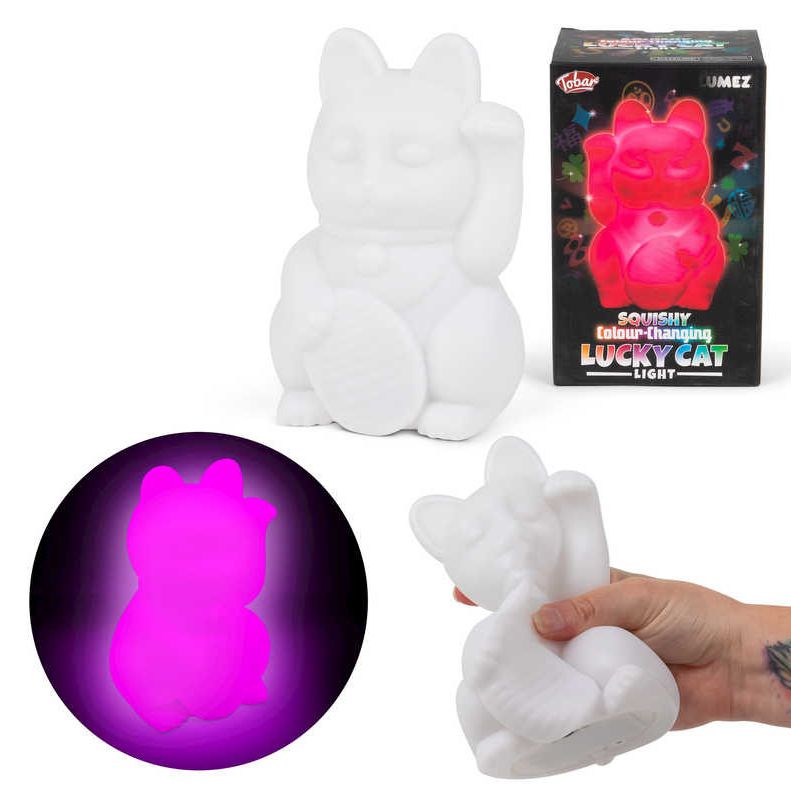 Lumez Squishy Colour Changing Lucky Cat Light-Fidget,SCOTEXCEL,Sensory Light Up Toys,Squishing Fidget,Tobar Toys,Visual Sensory Toys-Learning SPACE