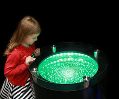 Lumina Bubble Table Round-Novelty Lighting-AllSensory, Bubble Tubes, Chill Out Area, Coffee table, Helps With, Lumina, Playlearn, Sensory Light Up Toys, Sensory Room Furniture, Sensory Seeking, Stock, Visual Sensory Toys-Learning SPACE