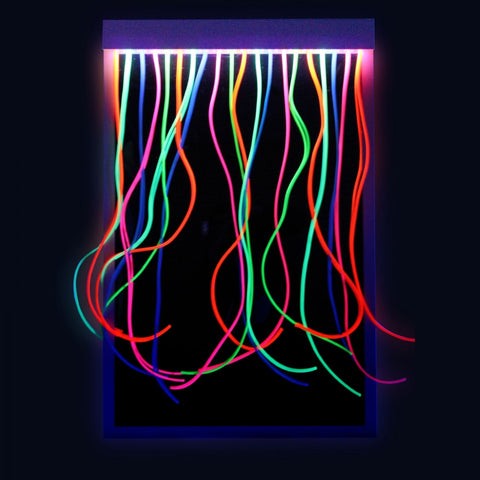 Lumina UV Mirror with Strands - 100 x 70-AllSensory,Calming & Anxiety,Helps With,Lumina,Playlearn,Rainbow Theme Sensory Room,Seasons,Sensory Mirrors,Sensory Seeking,Stock,UV Lights,UV Reactive-Learning SPACE