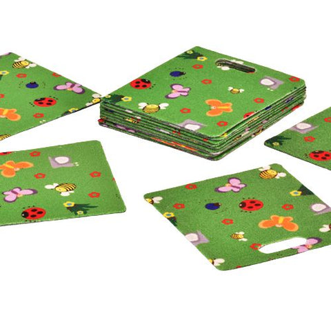 MIni Beast Pads - Set of 16-Bean Bags & Cushions,Calmer Classrooms,Classroom Packs,Cushions,Dropship,Forest School & Outdoor Garden Equipment,Helps With,Nature Sensory Room,Sensory Flooring,Sensory Garden,Sit Mats,Square,Wellbeing Furniture,World & Nature-Learning SPACE