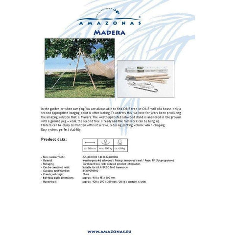 Madera Wooden Post Hammock Stand-Hammock Stand-1-tree-fix,Amazonas,Dropship,Fixings,hammock stand,Tree Fixing,Weatherproof,Wood,Wooden Stand-Learning SPACE