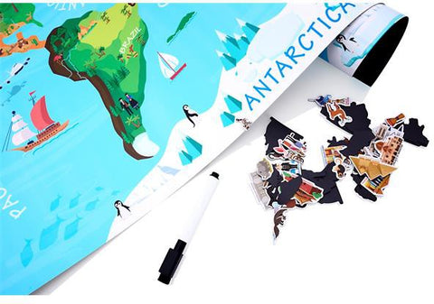 Magnetic World Map Wall Sticker-Eco Friendly,Ormond,Stock,Wall & Ceiling Stickers,World & Nature-Learning SPACE
