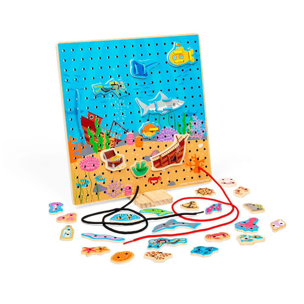 Marine Lace-A-Shape-Bigjigs Toys,Early years Games & Toys,Fine Motor Skills,Games & Toys,Lacing,SCOTEXCEL-Learning SPACE