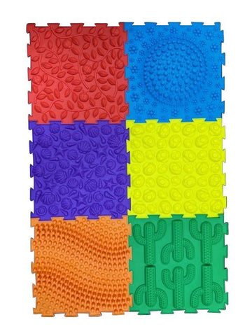Massage Puzzle Floor Tiles – 6 Bright Colours-Playlearn,Rainbow Theme Sensory Room,SCOTEXCEL,Sensory Dens,Sensory Floor Tiles,Sensory Flooring,Tactile Toys & Books-Learning SPACE