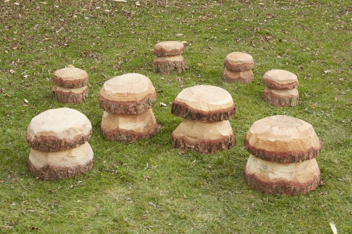 Medium Mushroom Stools (12Pk)-Children's Wooden Seating, Cosy Direct, Forest School & Outdoor Garden Equipment, Seating-Learning SPACE