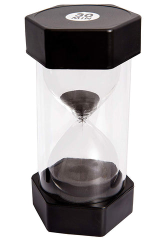 Medium Sand Timer - 30 Min. (Black)-AllSensory,Calming & Anxiety,Early Science,Early Years Maths,Maths,Playlearn,Primary Maths,PSHE,Sand Timers & Timers,Sensory Seeking,Transitions and Routines,Visual Sensory Toys-Learning SPACE