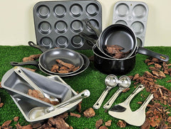 Metal Mud Pie Baking Kit (15Pk)-Cosy Direct,Cosy Outdoor,Kitchens & Shops & School,Messy Play,Mud Kitchen,Play Kitchen Accessories-Learning SPACE