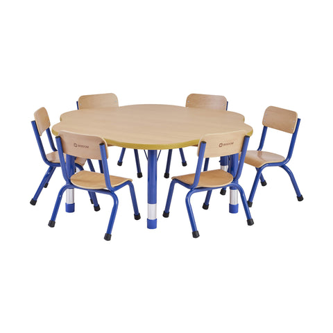 Milan Flower Table-Classroom Table, Flower, Furniture, Height Adjustable, Profile Education, Table, Wellbeing Furniture-Blue-Learning SPACE