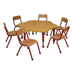 Milan Flower Table-Classroom Table,Flower,Furniture,Height Adjustable,Milan,Profile Education,Table,Wellbeing Furniture-Red-KB4-ML211-05-Learning SPACE