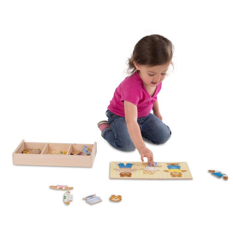 Mix 'n Match Wooden Bear Family Dress-Up Puzzle-13-99 Piece Jigsaw,Dress Up Costumes & Masks,Games & Toys,Imaginative Play,Maths,Primary Maths,Shape & Space & Measure,Sound. Peg & Inset Puzzles,Wooden Toys-Learning SPACE