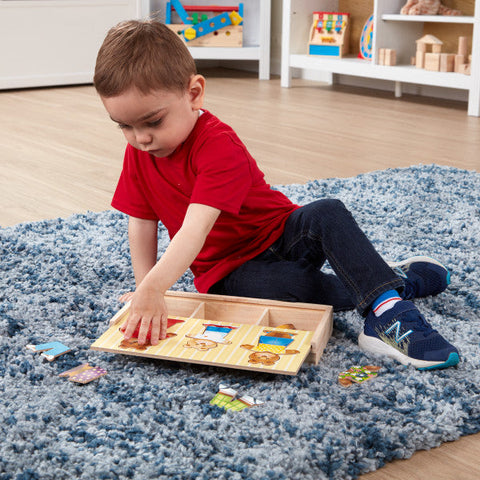 Mix 'n Match Wooden Bear Family Dress-Up Puzzle-13-99 Piece Jigsaw,Dress Up Costumes & Masks,Games & Toys,Imaginative Play,Maths,Primary Maths,Shape & Space & Measure,Sound. Peg & Inset Puzzles,Wooden Toys-Learning SPACE