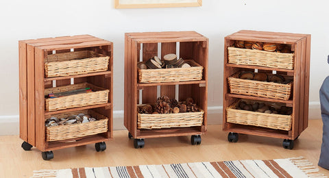Mobile Crate Shelving Set-Atelier,Cosy Direct,Shelves,Storage,Trolleys,Wellbeing Furniture-Learning SPACE