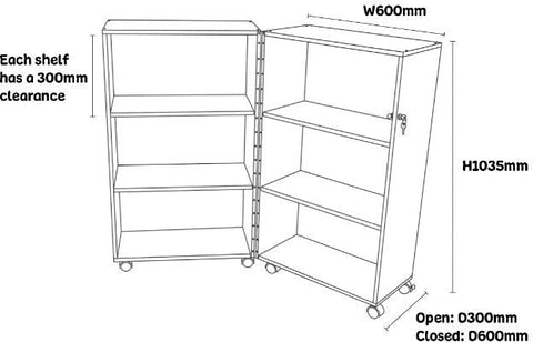Mobile Fold Away Bookcase-Bookcases,Classroom Furniture,Furniture,Profile Education,Reading Area,Storage,Trolleys,Wellbeing Furniture-Learning SPACE