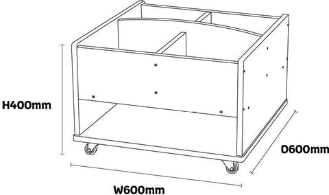 Mobile Kinderbox - Book Storage-Calmer Classrooms,Classroom Displays,Dropship,Helps With,Reading Area,Storage,Thrifty,Trolleys,Wellbeing Furniture-Learning SPACE