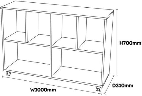 Mobile Large Storage Unit Beech-Bookcases,Reading Area,Storage,Trolleys,Wellbeing Furniture-Learning SPACE