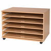 Mobile Sliding 5 Shelf A1 Paper Storage-Classroom Furniture,Classroom Table,Shelves,Storage-Beech-A52030-BE-Learning SPACE