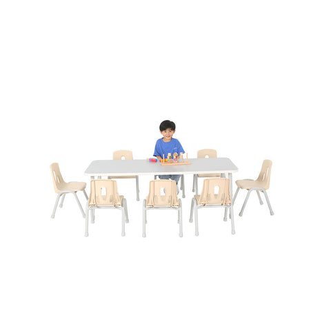 Modern Thrifty Rectangular Table - 4/6/8 Seater Options-Classroom Table,Dropship,Furniture,Height Adjustable,Profile Education,Rectangular,Table,Thrifty,Wellbeing Furniture-Learning SPACE