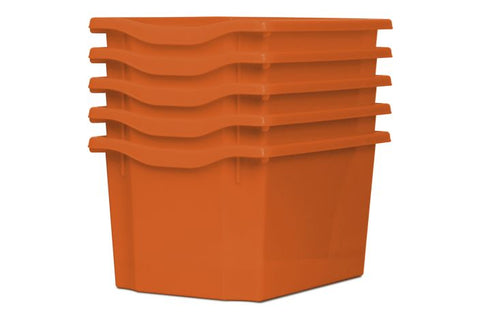 Monarch Trays Multi Packs-Dropship,Monarch UK,Trays-Triple (5 Pack)-Tangerine-MT003SET5CTANG-Learning SPACE
