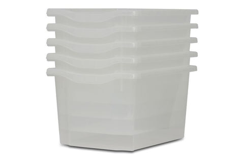 Monarch Trays Multi Packs-Dropship,Monarch UK,Trays-Triple (5 Pack)-Translucent-MT003SET5CTRANS-Learning SPACE