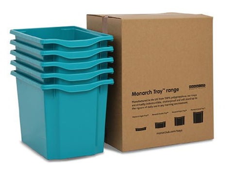 Monarch Trays Multi Packs-Dropship,Monarch UK,Trays-Quad (5 Pack)-Metal Blue-MT004SET5CMETALBLUE-Learning SPACE