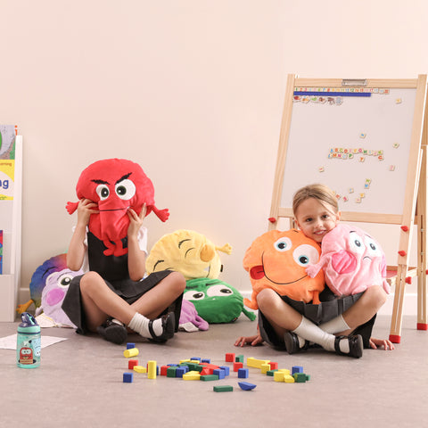 Monster Emotions Cushions (10 Pack)-Additional Need,Bean Bags & Cushions,Bullying,Calmer Classrooms,Calming & Anxiety,Classroom Packs,Cushions,Dropship,Eden Learning Spaces,Emotions & Self Esteem,excell2,Helps With,Nurture Room,Plush,PSHE,Social Emotional Learning,Social Stories & Games & Social Skills,Stock,Wellbeing Furniture-Learning SPACE
