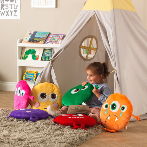 Monster Emotions Cushions (8 Pack)-Additional Need, Bean Bags & Cushions, Bullying, Calmer Classrooms, Classroom Packs, Cushions, Eden Learning Spaces, Emotions & Self Esteem, Helps With, Nurture Room, PSHE, Social Emotional Learning, Social Stories & Games & Social Skills, Stock, Wellbeing Furniture-Learning SPACE