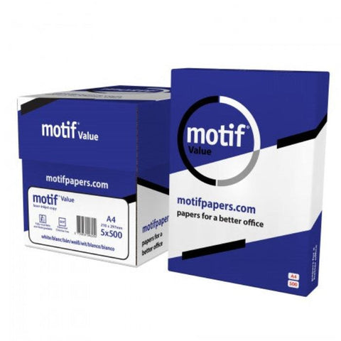 Motif Value 75gsm A4 White Copier Paper – 2500 Sheets-Paper & Card-Learning SPACE