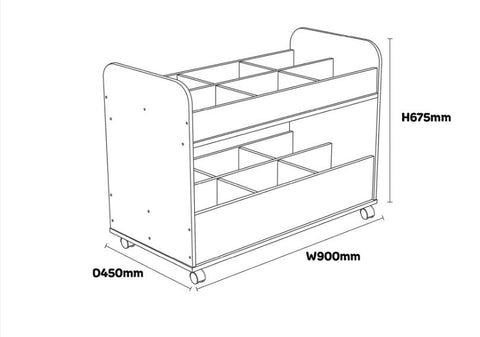 Multicolour Mobile Double Decker Storage-Calmer Classrooms,Classroom Displays,Helps With,Storage,Trolleys,Wellbeing Furniture-Learning SPACE