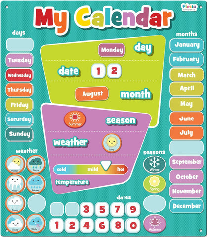 My Magnetic Daily Calendar - Multicoloured-Calmer Classrooms,Calming & Anxiety,Dyspraxia,Early Years Books & Posters,Early Years Maths,Fans & Visual Prompts,Fiesta Crafts,Life Skills,Maths,Planning And Daily Structure,Primary Maths,PSHE,Schedules & Routines,Transitions and Routines-Learning SPACE