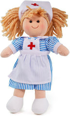 Nancy Nurse Rag Doll - Soft and Cuddly Toy-Baby Soft Toys, Bigjigs Toys, Comfort Toys, Dolls & Doll Houses, Fire. Police & Hospital, Gifts For 1 Year Olds, Gifts For 2-3 Years Old, Imaginative Play, Puppets & Theatres & Story Sets, Stock-Learning SPACE