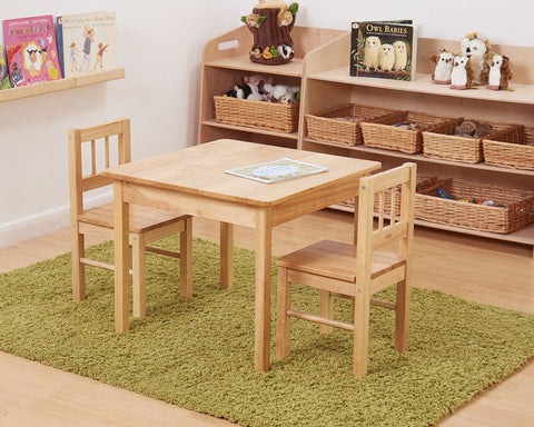 Natural Wood Table And Chairs (3Pk)-Children's Wooden Seating,Cosy Direct,Furniture,Wooden Table-Learning SPACE