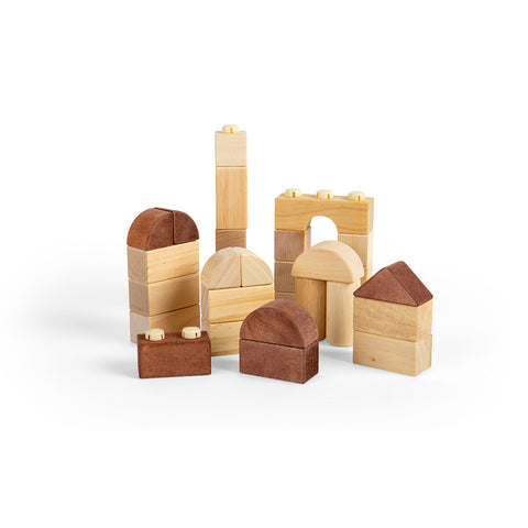 Natural Wooden Click Blocks (100 Pieces)-Baby Wooden Toys,Bigjigs Toys,Building Blocks,Dropship,SCOTEXCEL,Wooden Toys-Learning SPACE