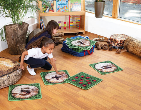 Natural World Counting Indoor/Outdoor 35 Mini Placement Carpets with holdall-Dropship,Kit For Kids,Mats,Mats & Rugs,Rugs,Sit Mats,Square,Wellbeing Furniture,World & Nature-Learning SPACE