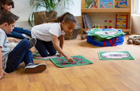 Natural World Counting Indoor/Outdoor 35 Mini Placement Carpets with holdall-Dropship,Kit For Kids,Mats,Mats & Rugs,Rugs,Sit Mats,Square,Wellbeing Furniture,World & Nature-Learning SPACE