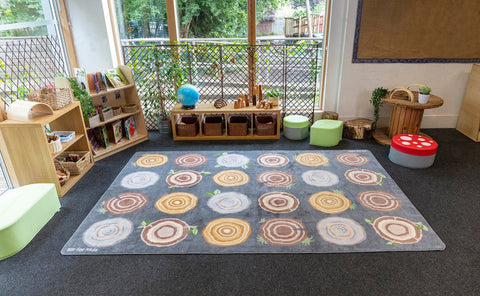 Natural World™ Tree Stump Placement 3x2m Carpet-Carpets, Mats & Rugs-Dropship,Kit For Kids,Mats & Rugs,Nature Sensory Room,Neutral Colour,Placement Carpets,Rectangular,Rugs,Wellbeing Furniture,World & Nature-Learning SPACE