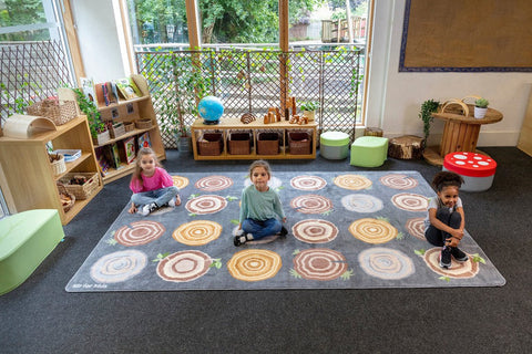 Natural World™ Tree Stump Placement 3x2m Carpet-Carpets, Mats & Rugs-Dropship,Kit For Kids,Mats & Rugs,Nature Sensory Room,Neutral Colour,Placement Carpets,Rectangular,Rugs,Wellbeing Furniture,World & Nature-Learning SPACE
