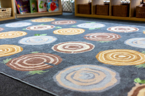 Natural World™ Tree Stump Placement 3x2m Carpet-Carpets, Mats & Rugs-Dropship,Kit For Kids,Mats & Rugs,Nature Sensory Room,Neutral Colour,Placement Carpets,Rectangular,Rugs,Wellbeing Furniture,World & Nature-Learning SPACE