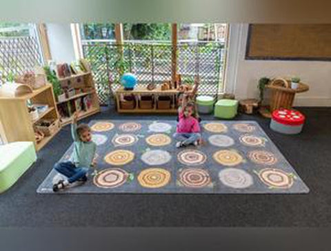 Natural World™ Tree Stump Placement 3x2m Carpet-Carpets, Mats & Rugs-Dropship,Kit For Kids,Mats & Rugs,Nature Sensory Room,Neutral Colour,Placement Carpets,Rectangular,Rugs,Wellbeing Furniture,World & Nature-Learning SPACE
