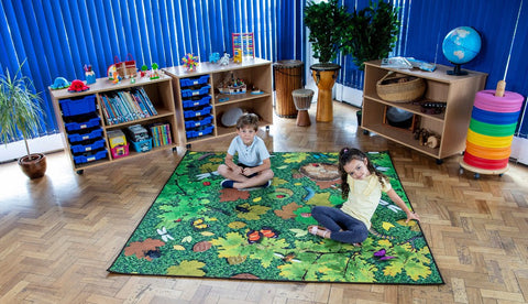 Natural World™ Woodland Double Sided 2x2m Carpet-Dropship,Kit For Kids,Mats & Rugs,Nature,Nature Sensory Room,Neutral Colour,Placement Carpets,Rugs,Square,Wellbeing Furniture,World & Nature-Learning SPACE