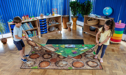 Natural World™ Woodland Double Sided 2x2m Carpet-Dropship,Kit For Kids,Mats & Rugs,Nature,Nature Sensory Room,Neutral Colour,Placement Carpets,Rugs,Square,Wellbeing Furniture,World & Nature-Learning SPACE