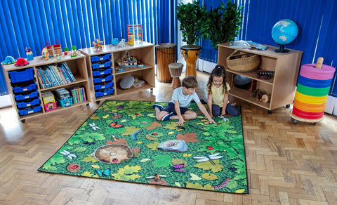 Natural World™ Woodland Double Sided 2x2m Carpet-Dropship,Kit For Kids,Mats & Rugs,Nature,Nature Sensory Room,Neutral Colour,Placement Carpets,Rugs,Square,Wellbeing Furniture,World & Nature-Learning SPACE